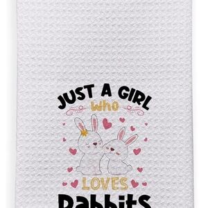 Just A Girl Who Loves Rabbits Dish Cloths Towels